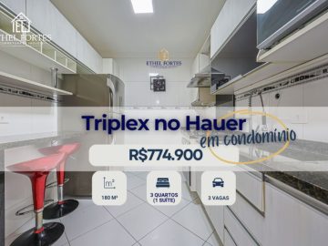 Sobrado Triplex no Hauer – 3 Quartos, Suíte, Ático, 3 Vagas